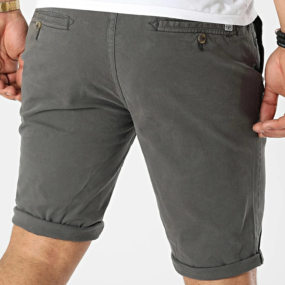 Sortie đ Short Chino Skinny Bary Gris Anthracite de Paname Brothers â â Image 4