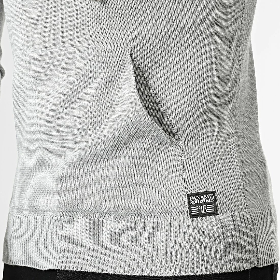 Sortie 🧨 Pull Capuche PNM-228 Gris Chiné de Paname Brothers 🎁 – Image 2