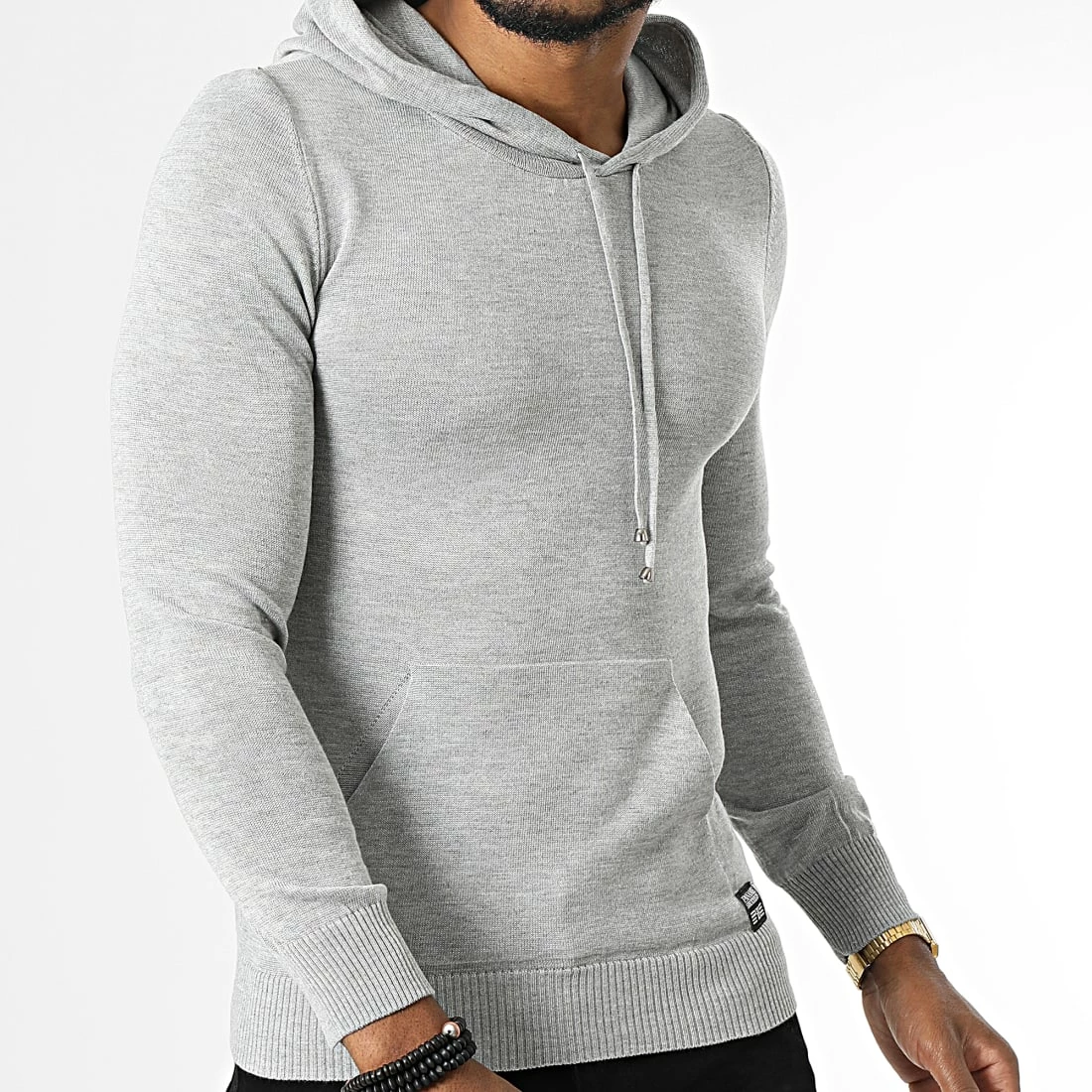 Sortie 🧨 Pull Capuche PNM-228 Gris Chiné de Paname Brothers 🎁 – Image 3
