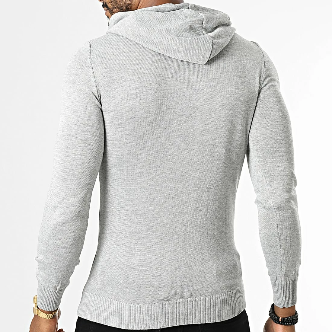 Sortie 🧨 Pull Capuche PNM-228 Gris Chiné de Paname Brothers 🎁 – Image 4